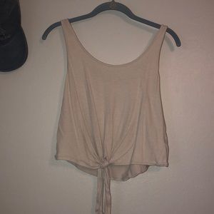 Cream Tie in Front Tank Top